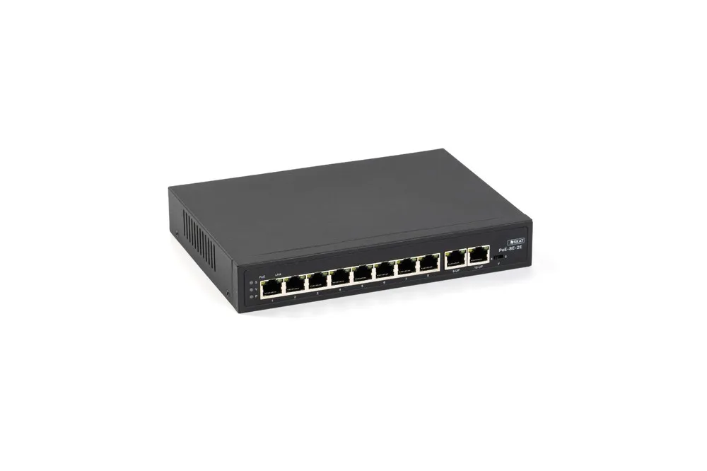 Бастион 4072 SKAT PoE-8E-2E коммутатор PoE Plus, мощность 120Вт, порты: 8-Ethernet PoE, 2-Uplink