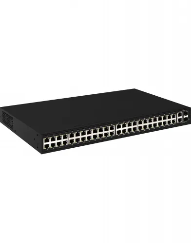 NS-SW-48F2G-P PoE коммутатор Fast Ethernet на 48 x  RJ45 + 2 x  GE Combo uplink портов.