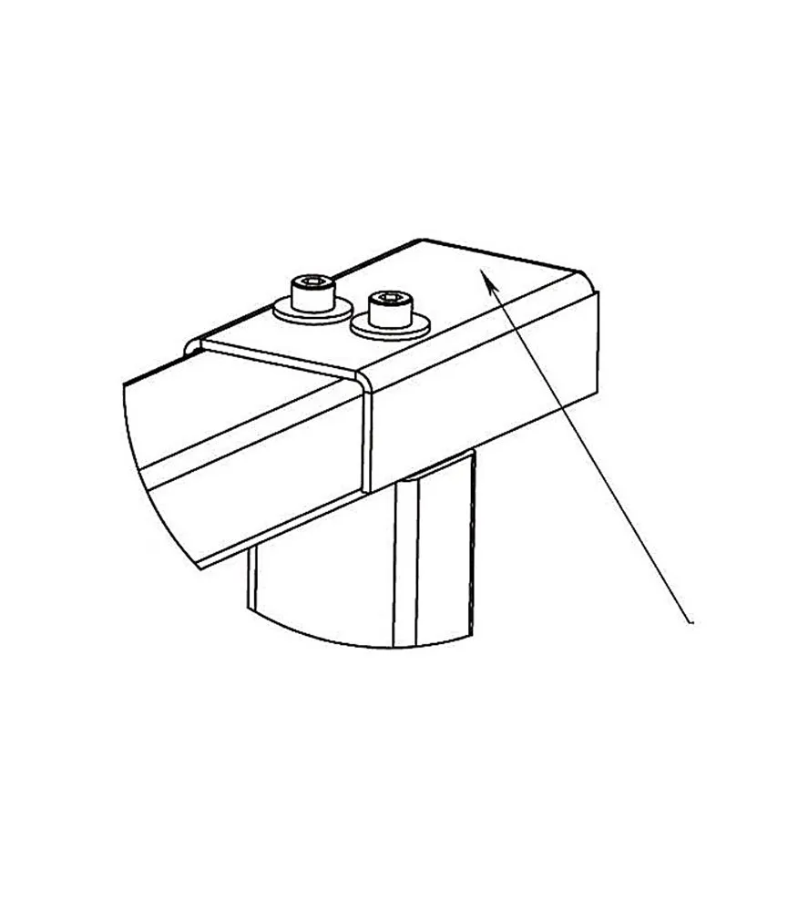 PERCo Накладка верхняя PERCo-RF01 0-08 для стыковки секции ограждения PERCo-MB-15 (калитки PERCo-WHD-15) со стеной