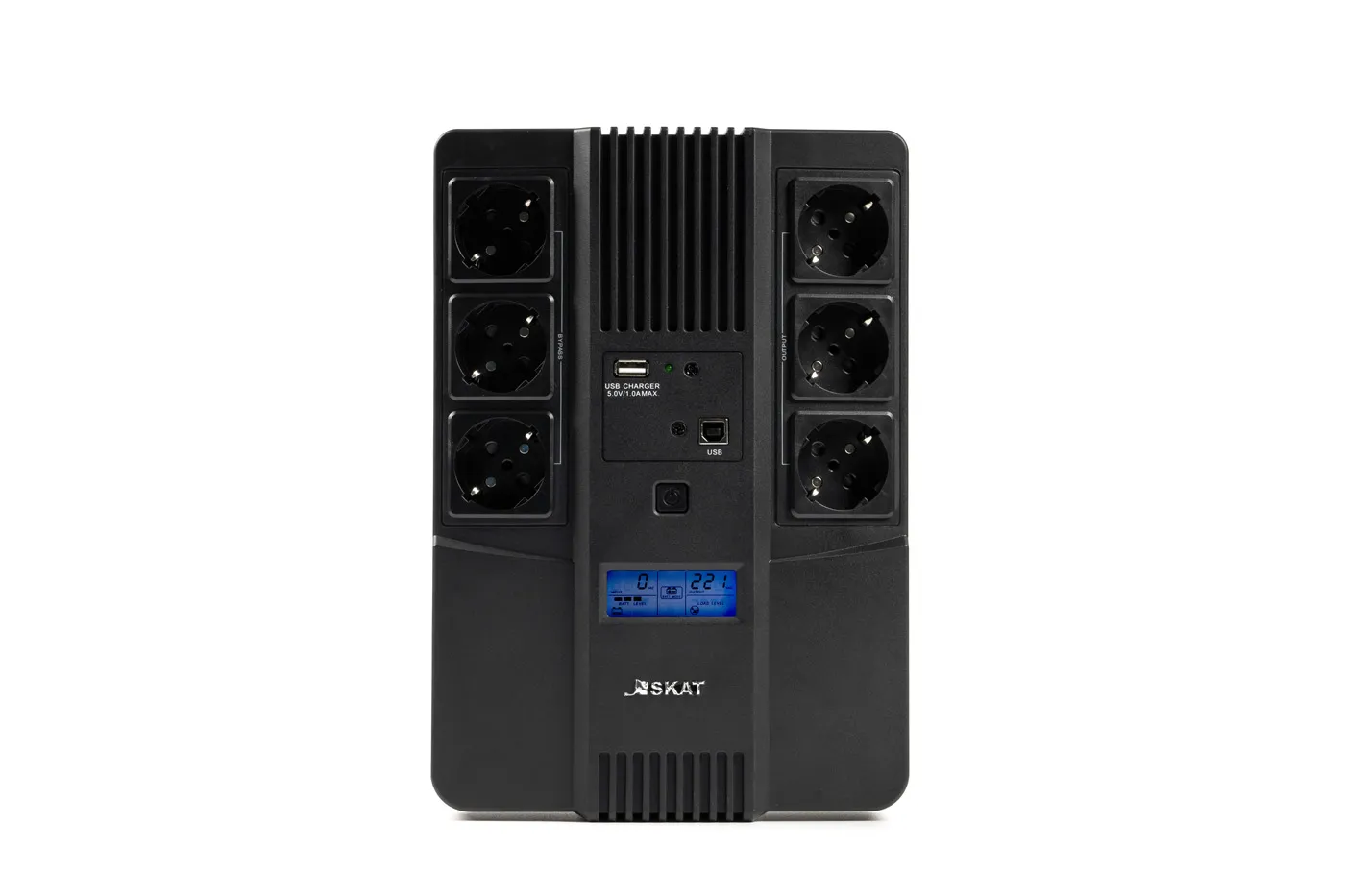 Бастион SKAT-UPS 800-AID-IN-1x9 ИБП 800ВА/480Вт, мод.синус, LCD, встр. АКБ 12В (1х9Ач), 6хSchuko