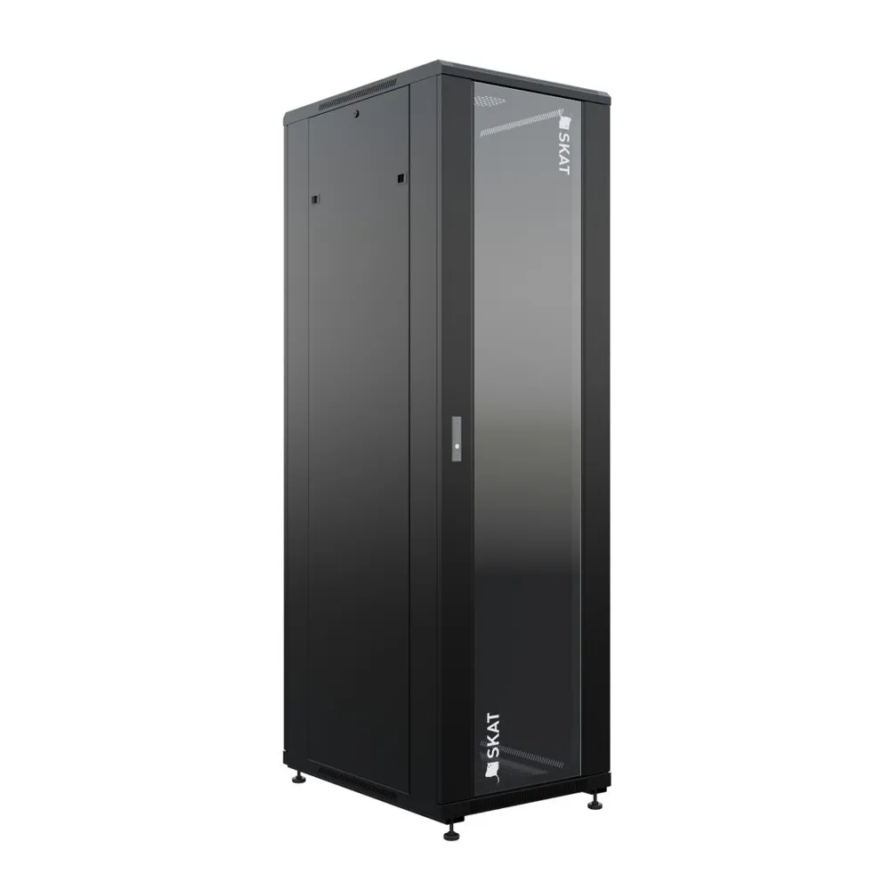 Бастион 4409 SKAT TB-42R680GF-B - Шкаф напольный универсальный серверный 42U 600х800мм, дверь стеклянная