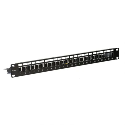Панель коммутационная наборная 19", 1U, 24 порта, STP REXANT PRO