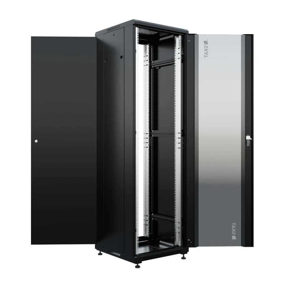 Бастион SKAT TB-42R660GF-B Шкаф напольный универсальный серверный 42U 600х600мм, дверь стеклянная