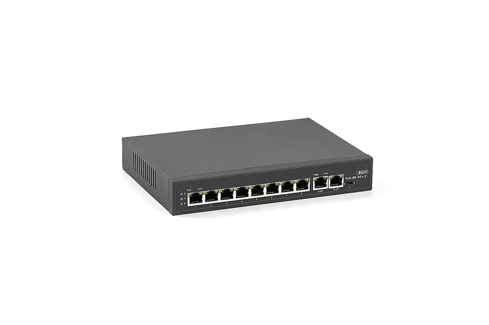 Бастион 4073 SKAT PoE-8E-2G v.2 коммутатор PoE Plus, мощность 120Вт, порты: 8-Ethernet PoE, 2-Uplink