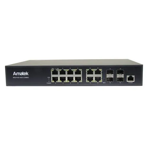 AN-SG12P8 - 12-портовый 100/1000 Мбит/с коммутатор с PoE+ до 150Вт