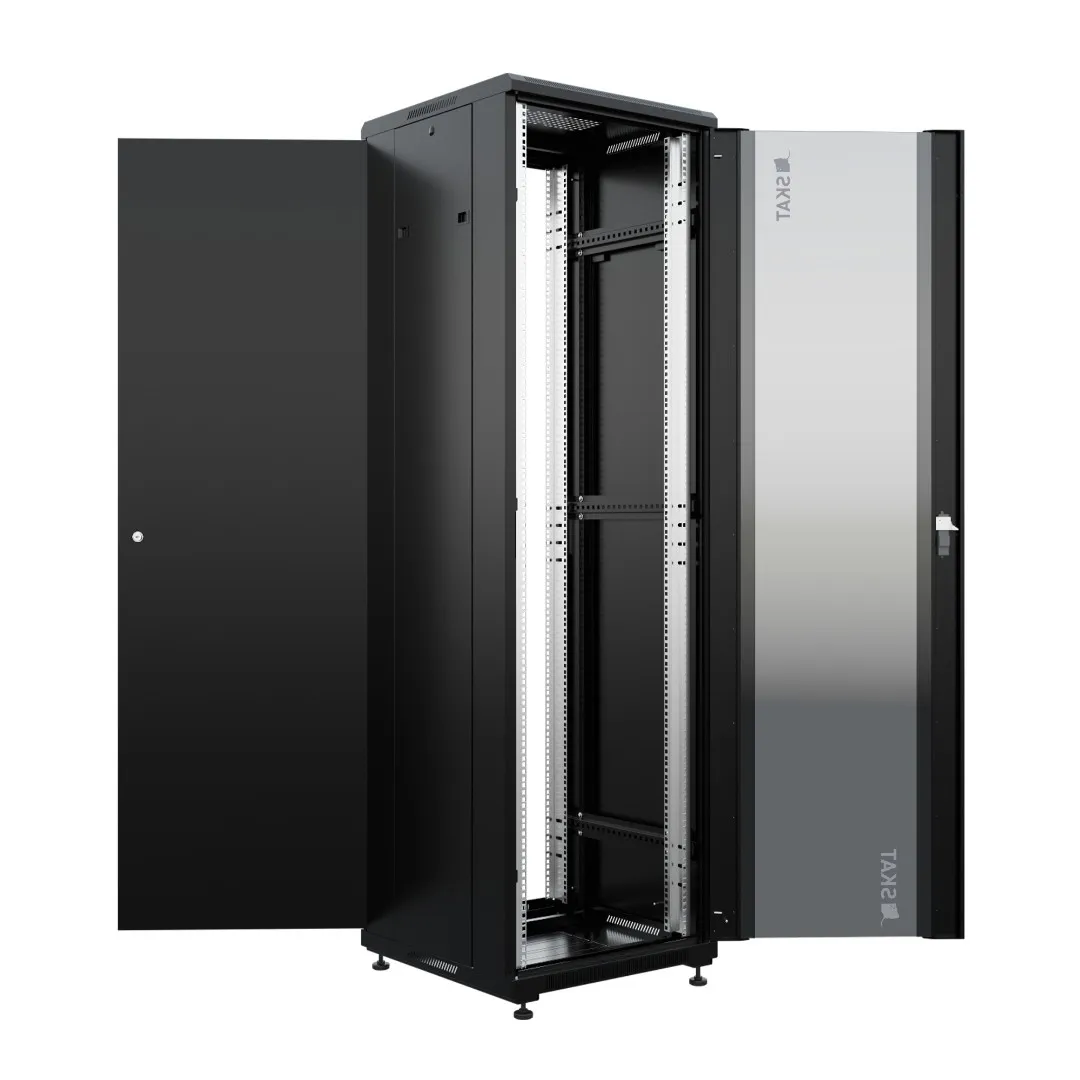 Бастион SKAT TB-22R660GF-B Шкаф напольный универсальный серверный 22U 600х600мм, дверь стеклянная