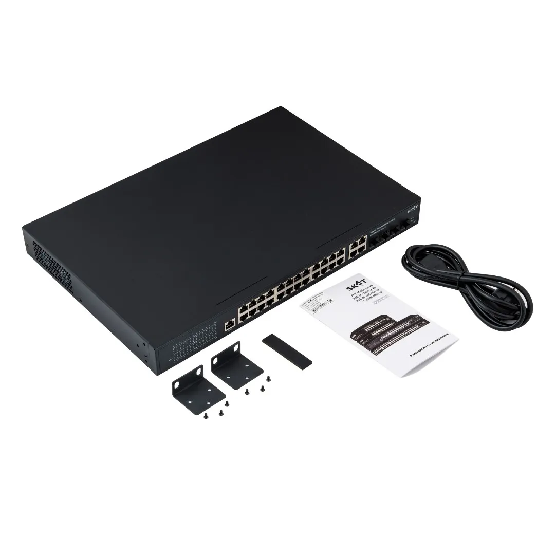 Бастион SKAT PoE-M-24G-4G-4S управляемый L2+ коммутатор PoE Plus, 400Вт, порты: 24-Ethernet, 4-Uplink, 4-SFP