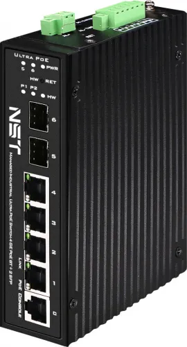 Промышленный управляемый (L2+) HiPoE коммутатор NS-SW-4G2G-SPL_IM