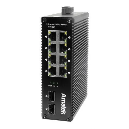 AN-SXG10P8A - промышленный 10-портовый гигабитный коммутатор с PoE до 240Вт