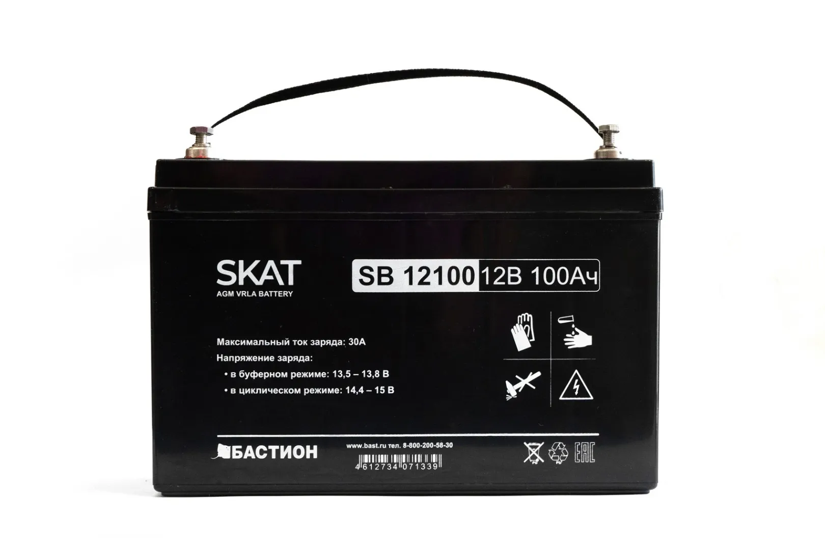 Бастион SKAT SB 12100 АКБ свинцово-кислотная, тип AGM, 12В, 100Ач