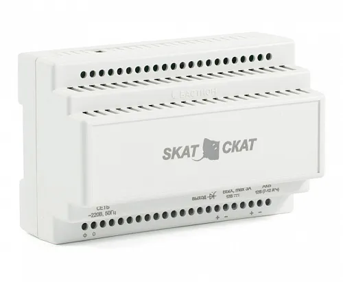 Источник питания                             Бастион SKAT-12-3.0 DIN (СКАТ ИБП-12/3-DIN) источник питания 12В 3А пластиковый корпус под DIN рейку 35 мм