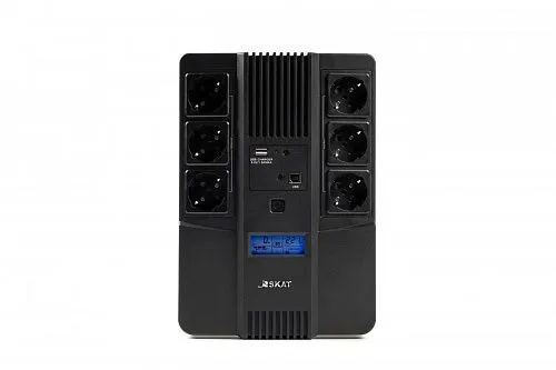 Бастион SKAT-UPS 800-AID-IN-1x9 ИБП 800ВА/480Вт, мод.синус, LCD, встр. АКБ 12В (1х9Ач), 6хSchuko