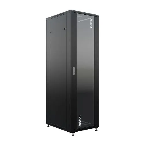 Бастион 4409 SKAT TB-42R680GF-B - Шкаф напольный универсальный серверный 42U 600х800мм, дверь стеклянная