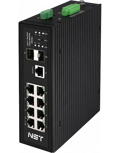 NS-SW-8G2G-PL/IM Промышленный управляемый (L2+)HiPoE коммутатор Gigabit Ethernet на 8GE PoE+2 GE SFP