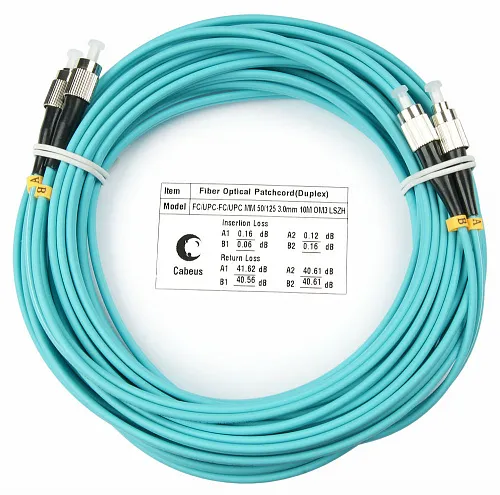 Cabeus FOP-50-FC-FC-20m Шнур оптический duplex FC-FC 50/125 mm OM3 20м LSZH