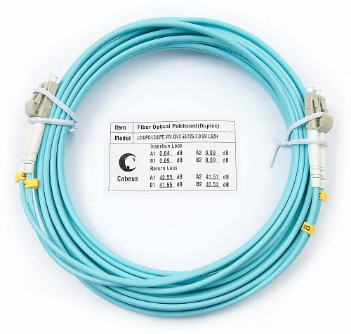 Cabeus FOP-50-LC-LC-7m Шнур оптический duplex LC-LC 50/125 mm OM3 7м LSZH