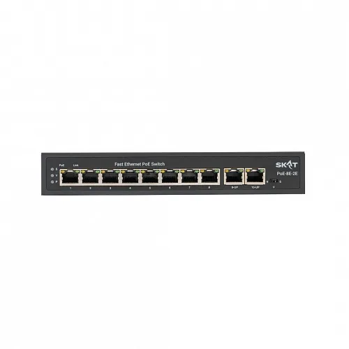 Бастион SKAT PoE-8E-2E коммутатор PoE Plus, мощность 120Вт, порты: 8-Ethernet, 2-Uplink