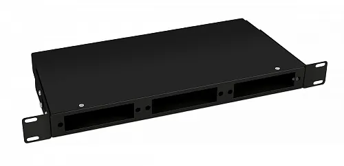 Cabeus FO-CS-19-3FP-BK Кросс бокс оптический 19" 1U на 3 адаптерные панели, цвет черный