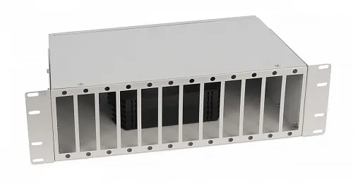 Cabeus FO-CS-19-12FP-GY Кросс бокс оптический 19" 3U на 12 адаптерных панелей, цвет серый