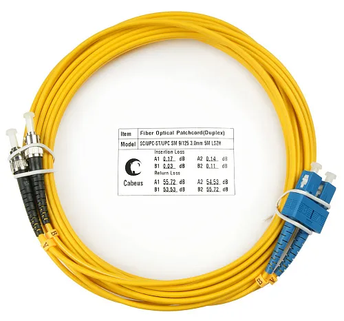 Cabeus FOP(d)-9-SC-ST-5m Шнур оптический duplex SC-ST 9/125 sm 5м LSZH