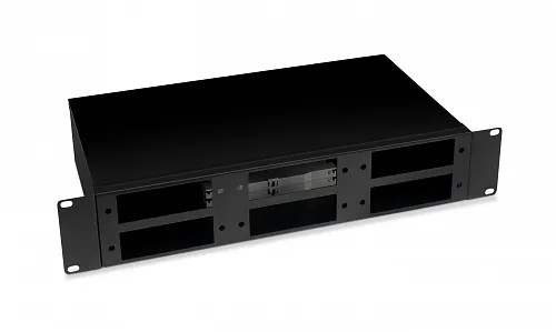Cabeus FO-19-6FP-BK Кросс бокс оптический 19" 2U на 6 адаптерных панелей, цвет черный