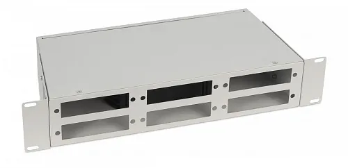 Cabeus FO-CS-19-6FP-GY Кросс бокс оптический 19" 2U на 6 адаптерных панелей, цвет серый