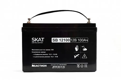 Бастион SKAT SB 12100 АКБ свинцово-кислотная, тип AGM, 12В, 100Ач