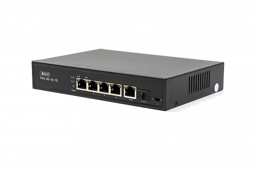 Бастион SKAT PoE-4E-1G-1S коммутатор PoE Plus, мощность 80Вт, порты: 4-Ethernet, 1-Uplink, 1-SFP