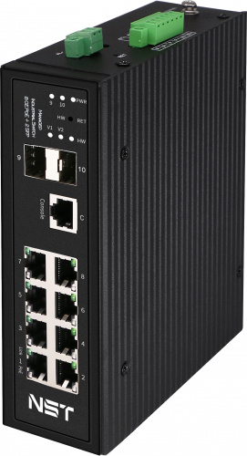 NS-SW-8G2G-PL/IM Промышленный управляемый (L2+)HiPoE коммутатор Gigabit Ethernet на 8GE PoE+2 GE SFP