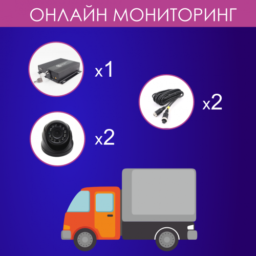 Комплект видеонаблюдения для службы доставки и коммерческого фургона (Онлайн)