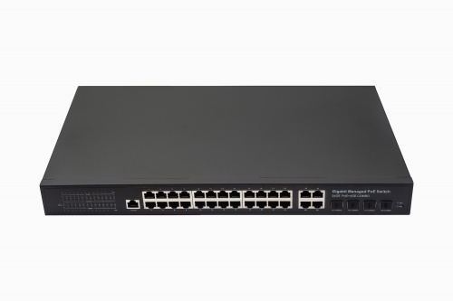 NS-SW-24G4G-PL Управляемый L2 PoE коммутатор Gigabit Ethernet на 24 RJ45 PoE+4xGE Combo Uplink порта