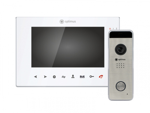 Комплект видеодомофона Optimus VMH-7.1 (w) + DSH-1080 (сереб.)_v.1