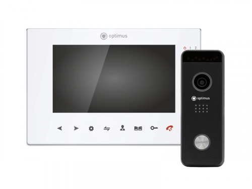 Комплект видеодомофона Optimus VMH-7.1 (w) + DSH-1080 (черный)_v.1