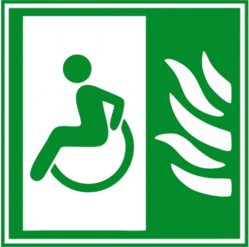 MP-010G1 - Табличка тактильная "Безопасная зона для инвалидов" (150х150)