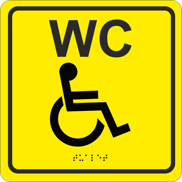 MP-010Y3 Табличка 200х200 "Туалет для инвалидов"