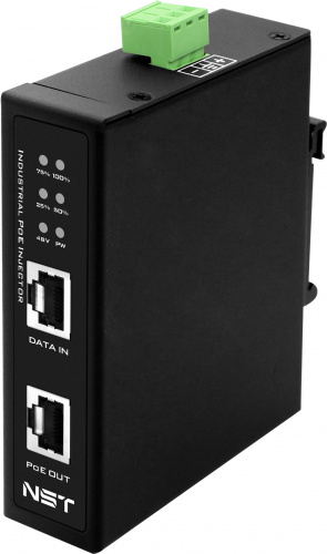 NS-PI-1G-90/IB Промышленный PoE-инжектор Gigabit Ethernet на 90W с бустером напряжения.