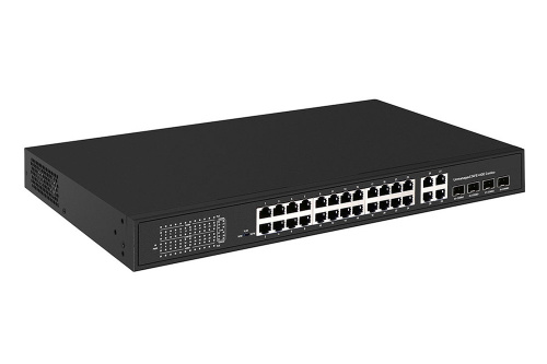 NS-SW-24F4G-P PoE коммутатор Fast Ethernet на 24 x RJ45 портов + 4 x GE Combo uplink порта.