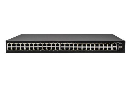 NS-SW-48F2G-P PoE коммутатор Fast Ethernet на 48 x  RJ45 + 2 x  GE Combo uplink портов.